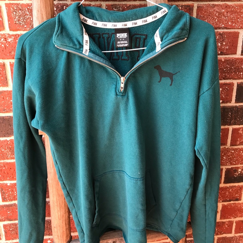 Victorias Secret Pink Half Zip w/ free pink dog